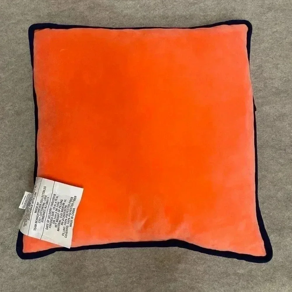 Denver Broncos Football Orange Blue Squared Christmas Pillow 15”X15”